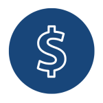 Dollar symbol in blue circle